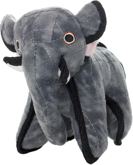 TUFFY - World's Tuffest Soft Dog Toy - Zoo Junior Elephant - Multiple Layers. Made Durable, Strong & Tough. Interactive Play (Tug, Toss & Fetch). Machine Washable & Floats