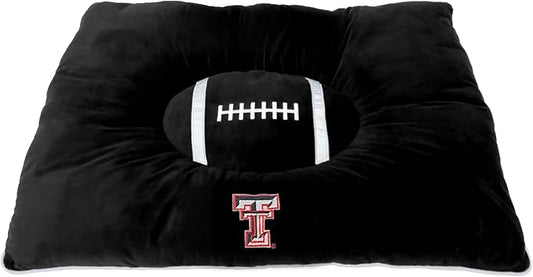 Pets First NCAA Texas Tech Red Raiders Soft & Cozy Plush Pillow Bed - Sports Dog & Cat Cuddle, Warm Collegiate Mattress