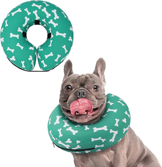 Supet Inflatable Dog Cone Alternative, Soft Dog Neck Donut Collar for Post Surgery Recovery