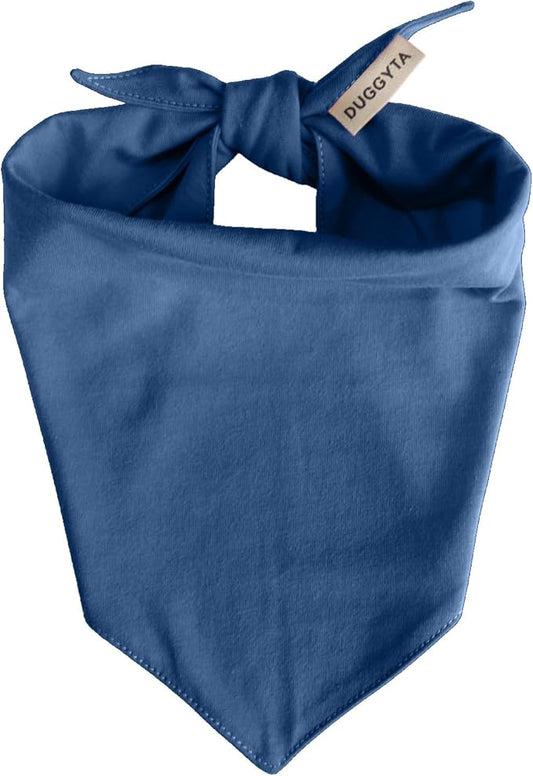 Premium Solid Navy Dog Bandana, Luxury Soft Cotton Adjustable Triangle Scarf for Large Dogs, Comfortable, Stylish, and Customizable for All Seasons, Dog Accessories