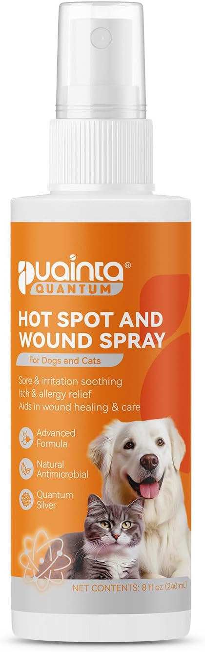 Hot Spot Spray for Dogs, Pipot Skin Spray Dogs, Itch Relief and Hot Spot Spray Treatment for Dogs, Promote Wound Healing, Supports Skin Infections and Irritations for All Animals, 8oz