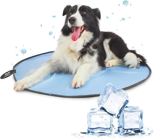 Round Cooling Mat for Dos Reversible (Cool & Waterproof) Cooling pad for Dogs, Machine Washable- Ideal to Use it on Donut Beds,Sofa and Floor- Durable Eco Friendly Material