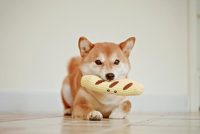 Squeaky Dog Plush Toy, Bakery Bite_Stick Collection, 8'', for Small and Medium Dogs (Baguette, Small)