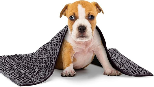 YUSRA Dog Weighted Blanket, Small Weighted Blanket for Dogs Especially for Thunderstorms, Fireworks, Separation, Travel, Bed and Couch, Dog Firework Blanket (Dark Grey, 24 * 32inch 2lbs)