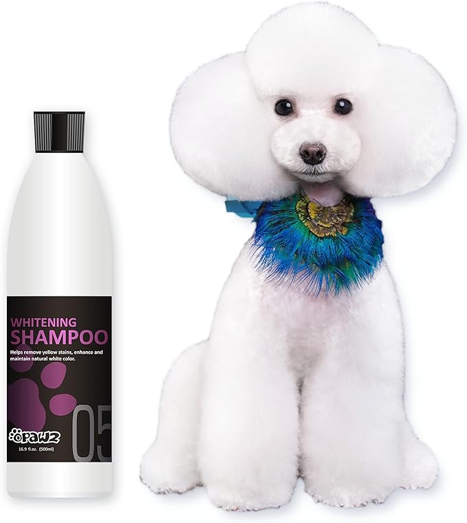 OPAWZ Whitening Purple Shampoo for Dog and Cat, Safely Remove Yellow Stains, with No Bleach, Peroxide and Sulfate, Professional Groomers Recommended Product, 16.9 oz