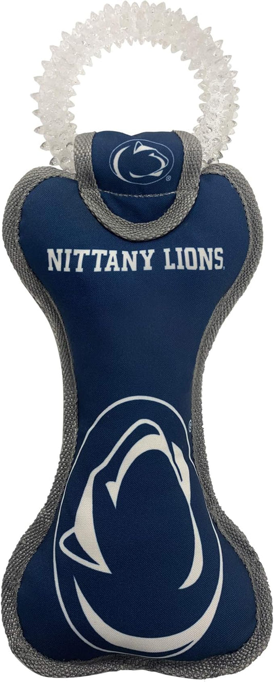 Pets First NCAA Penn State Nittany Lions Dental Dog TUG Toy with Squeaker. Tough PET Toy for Healthy Fun, Teething & Cleaning Pets Teeth & Gum