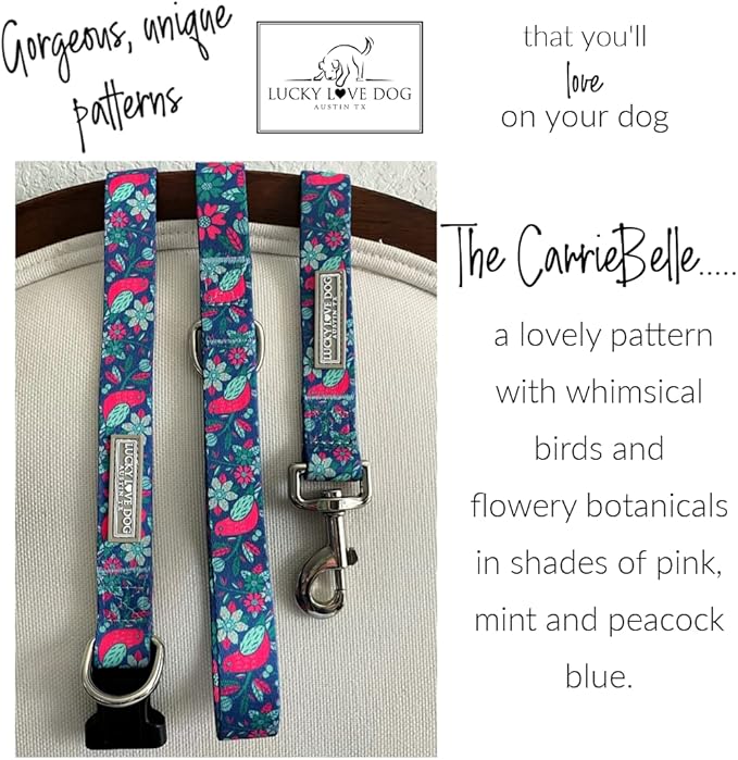 Lucky Love Dog - Adjustable Dog Collar with Easy Click Buckle for Small to Large Dogs, Durable, & Comfortable for Male & Female Dogs, Pet Collar for Puppies & Adult Ones - Carriebelle, Large