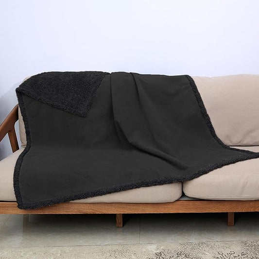 Catalonia Waterproof Blanket, Liquid Pee Proof Blanket for Bed Couch Sofa, Protector Cover for Baby, Cozy Sherpa Lining Throws and Blankets for Camping Boating, 50X60 inches