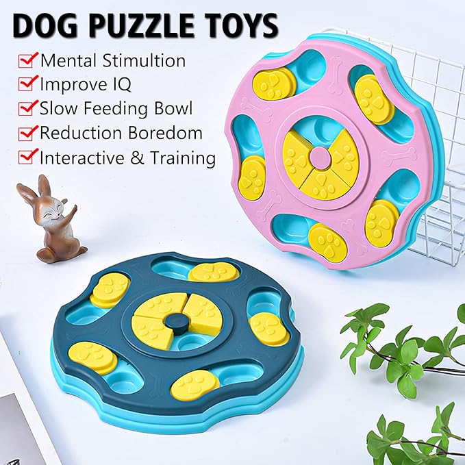 Interactive Puzzle Toy for Large, Medium, Small Smart Dogs - Enrichment and Mental Stimulation for Training - Treat Chew Gifts for Puppies & Cats
