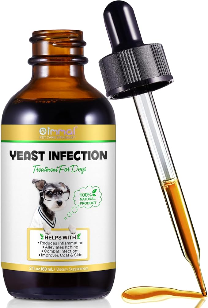 Yeast Infection Treatment for Dogs, Naturally Supports Dog Healthy Itch Relief, Ear Infection Treatment, Dogs Allergy Relief, Inflammation Relief & More, 60ml