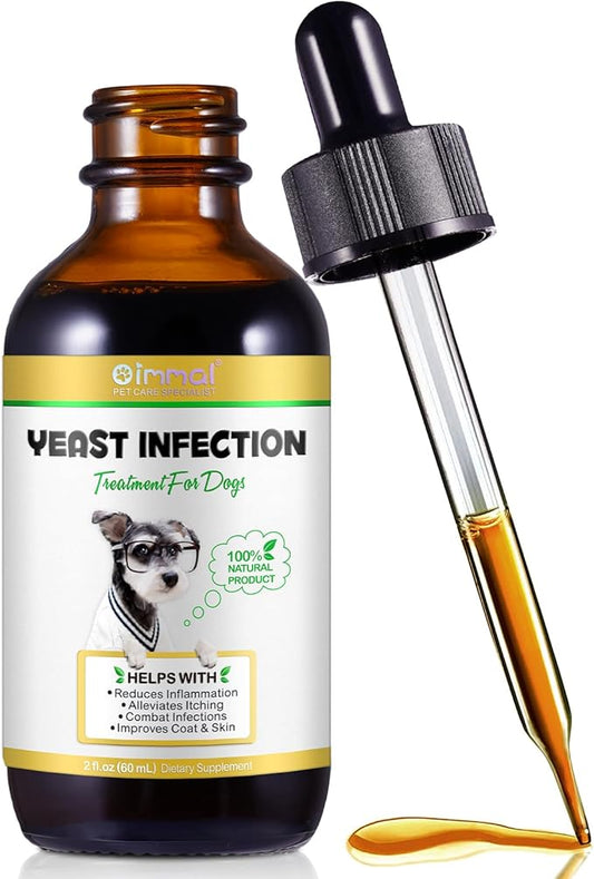 Yeast Infection Treatment for Dogs, Naturally Supports Dog Healthy Itch Relief, Ear Infection Treatment, Dogs Allergy Relief, Inflammation Relief & More, 60ml