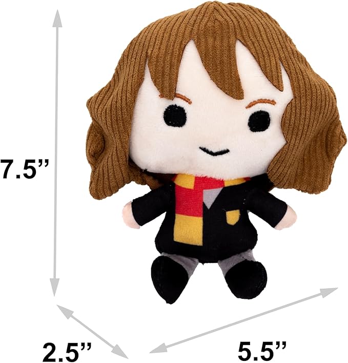 Buckle-Down The Wizarding World of Harry Potter Squeaky Plush Dog Toy for Large, Medium & Small Dogs, Hermione Granger Standing Charm Full Body Pose, 2.5" x 5.5"