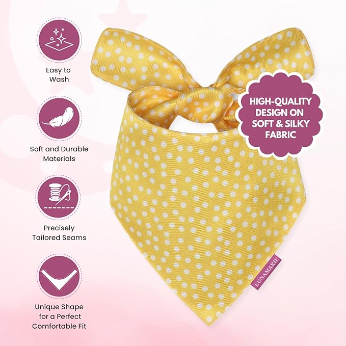 Luxury Pet Birthday Bandanas -Premium & Silky Poly Fabric | 100% Handmade | Custom Shape Dual Layered (Sophie, X-Small)