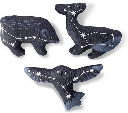 Fringe Studio "It's in The Stars Canvas Dog Toy, Mini Toy Set of 3, PetShop Collection (521016)