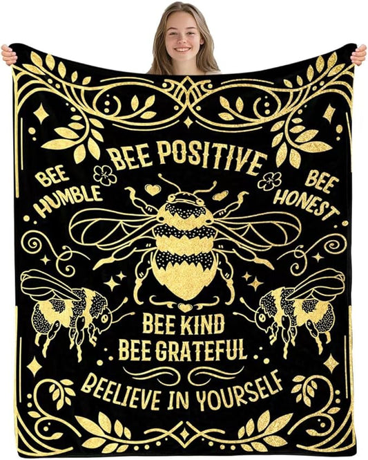 Bee Gifts for Women Men, Ideal Bee Blanket, Special Bees Themed Gifts for Bees Lovers, Blanket Birthday Gift Ideas for Sofa Couch Room, 50"x 60"