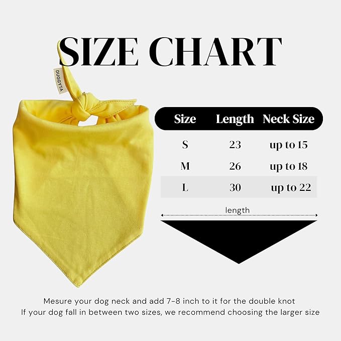 Premium Solid Yellow Dog Bandana, Luxury Soft Cotton Adjustable Triangle Scarf for Large Dogs, Comfortable, Stylish, and Customizable for All Seasons, Dog Accessories
