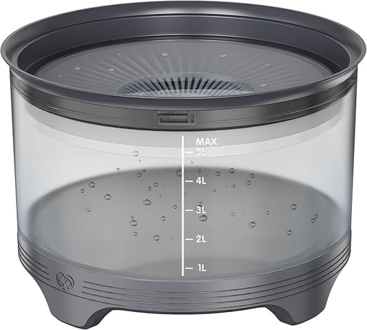 UPSKY 5.5L Dog Water Bowl,186oz Large Capacity No Spill Water Bowl for Dogs, Splash Proof Slow Water Feeder with Heightened Base, Anti-Slip Slow Drinking Pet Water Bowl for Messy Drinkers, A-Grey