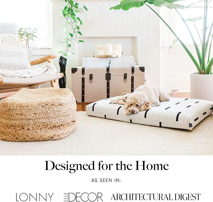 LAY LO Pets Dog Bed Cover/Washable & Durable Replacement Dog Bed Cover/DIY Eco-Friendly Dog Bed Cover/Stuffable Dog Bed Cover/Cover ONLY (Large, White Rain)