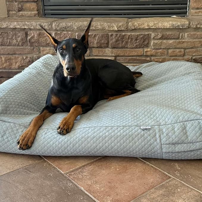 4Knines Luxury Dog Bed Cover - USA Based - Premium Durable Quilted Waterproof Heavy Duty Material - Extra Large - Fog