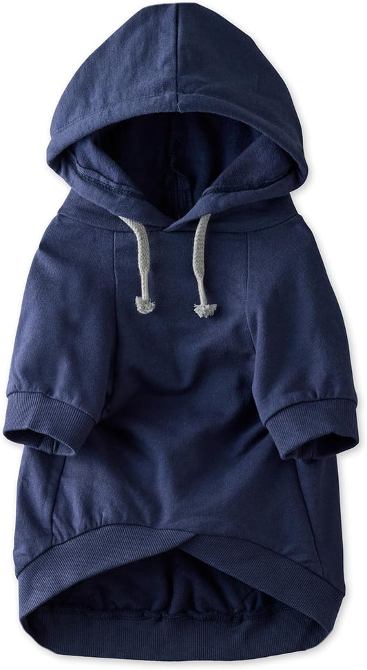100% Organic Cotton Rocky - The Comfy Dog Hoodie Pet Coat for Small, Medium and Large Dogs, Navy, X-Small