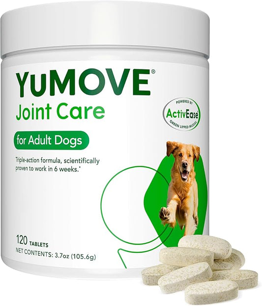 YuMOVE Hip and Joint Supplement for Dogs with Glucosamine,Chondroitin, MSM, Omega 3, Hyaluronic Acid, & Green Lipped Mussel - Joint Support Supplement - for Adult Dogs 120 Tablets