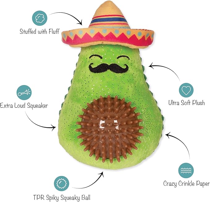 Fringe Studio Plush Dog Toy, AVO-Fiesta, Pet Shop Collection (314531)