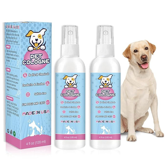 Dog Perfume Dog Cologne Spray Deodorizer Long Lasting Pet Deodorizing Fragrance Spray for Dogs and Cat Odor Body on Smell Good Puppy Freshener Baby Powder Dog Grooming Conditioner Spray After Bath