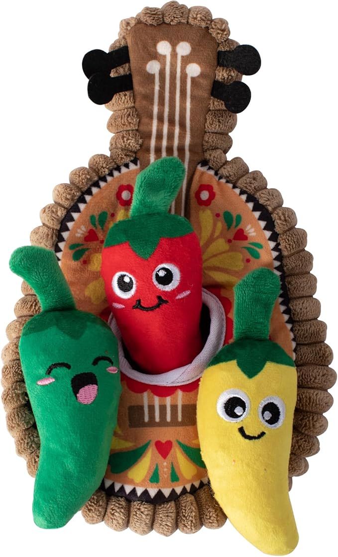 Fringe Studio Plush Dog Toy Set, Interactive Hide and Seek Play, Fiesta Till You Siesta, Pet Shop Collection (289226)