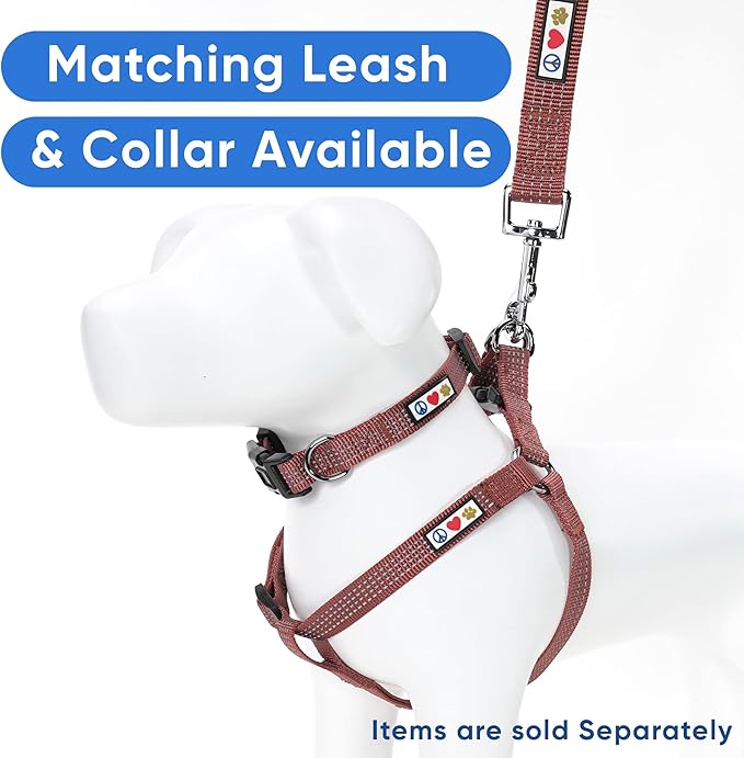 Pawtitas Dog Harness - Medium Sized, Marsala Brown, Step-in, Adjustable, Reflective Vest for Senior Dogs to Puppies - Size S