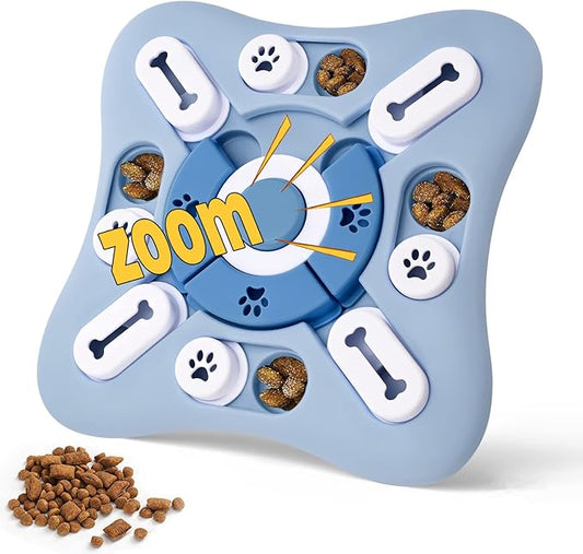 Interactive Dog Puzzle Toys - Enrichment & Mental Stimulation for Large, Medium & Small Dogs; Treat Dispensing Chew Toys for Puppy & Cats (Sky Blue)
