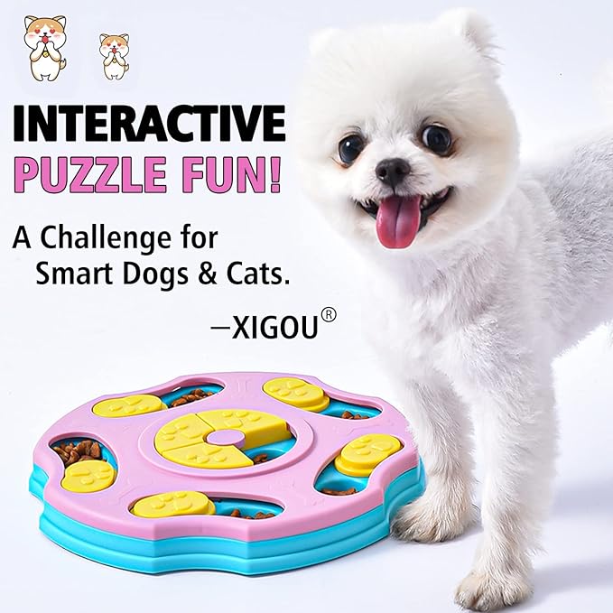 Interactive Puzzle Toy for Large, Medium, Small Smart Dogs - Enrichment and Mental Stimulation for Training - Treat Chew Gifts for Puppies & Cats