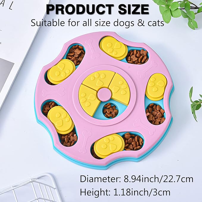 Interactive Puzzle Toy for Large, Medium, Small Smart Dogs - Enrichment and Mental Stimulation for Training - Treat Chew Gifts for Puppies & Cats