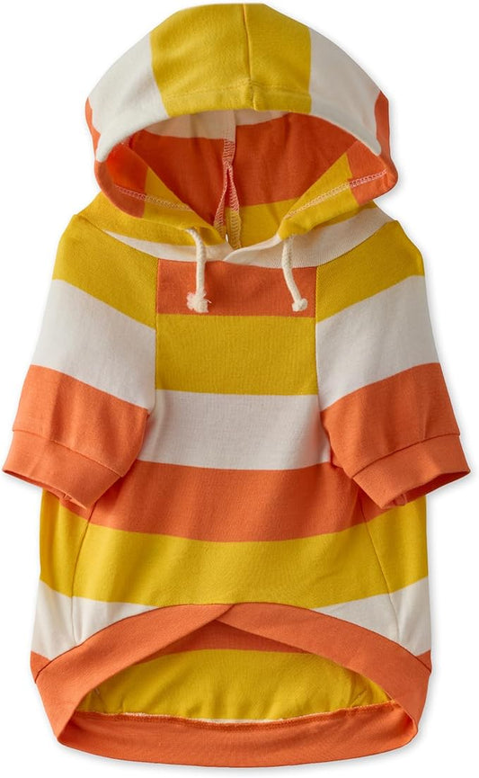 100% Organic Cotton Rocky - The Comfy Dog Hoodie Pet Coat for Small, Medium and Large Dogs, Candy Corn, XX-Small