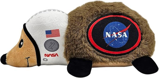 NASA Plush Hedgehog Toy for Dogs & Cats, Cool Soft Pet Toy for Fun and Interactive Play, Dog Chew Toy with Squeaker