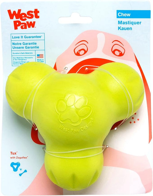 West Paw Zogoflex Tux Interactive Treat Dispensing Dog Chew Toy for Aggressive Chewers, Granny Smith, Small