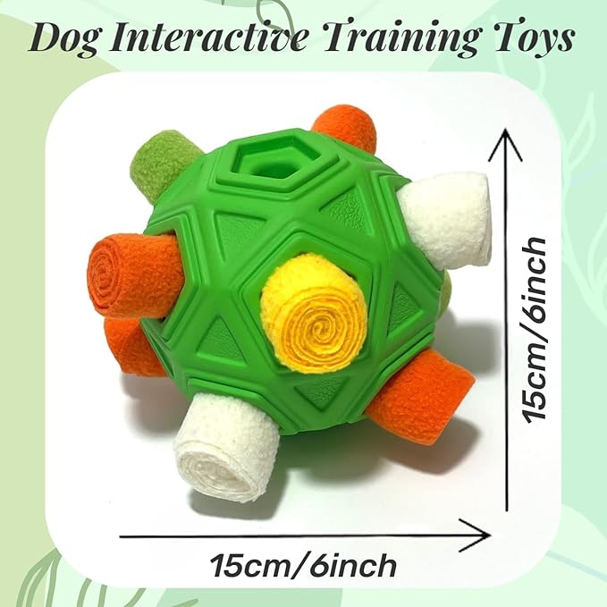 Snuffle Ball for Dog Toys Unbreakable Upgrade Ball Interactive Toy Foraging Snuffle Mat Puppy Treat Dispenser Slow Feeder Dog Puzzle Toys for Small, Medium, Large Pets (White Yellow Orange)