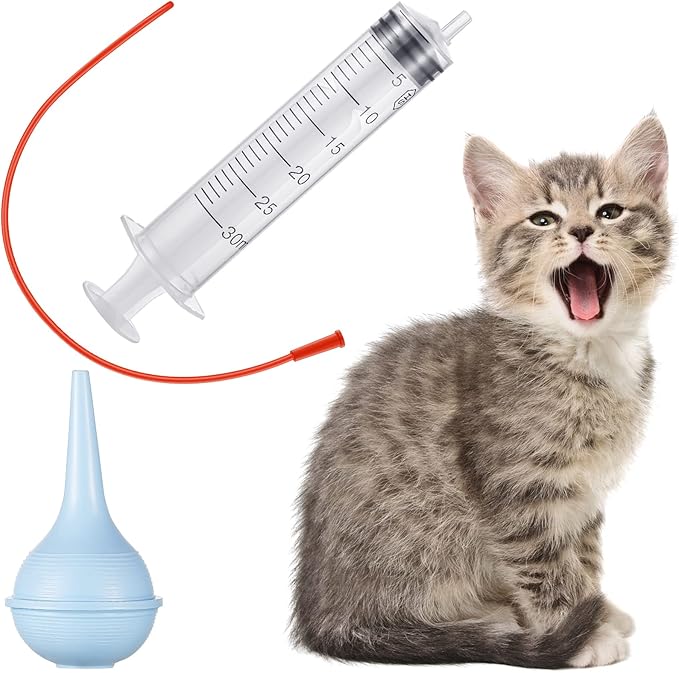7 Pack Tube Feeding Kit for Puppies Puppy Feeding Tube Include 3 Pack 8 FR Red Give Food Pipes 3 Pack 10 ml 30 ml 60 ml Syringes Bulb Syringe for Lamb Goat Small Dog Whelping Kitten Measuring Watering