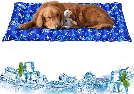 Dog Cooling Mat, Cooling Mat for Dogs and Cats, Suitable for All Types of Pets, Durable Cooling Fabric for Better Cooling Sensation, Keeping Pets Cool in Summer Heat (X-Large), 47.5"" x 23.5"", Blue
