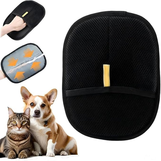 Electrostatic Pets Hair Remover Mitt – Hair Removal Glove to Remove Cat Hair & Dog Fur – Reusable Pet Hair Removal Mitt for Furniture, Couch, Carpet Peonly Hand Fur Remover Tool (2)