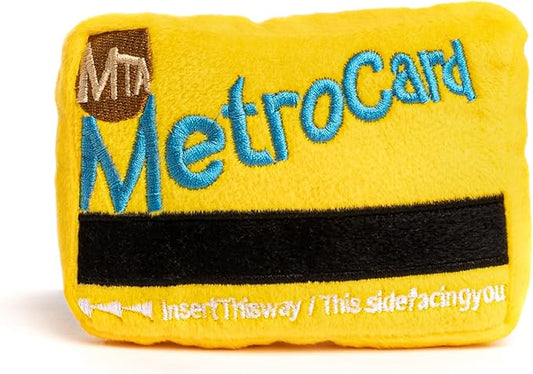 fabdog Dog Plush Toys - Fun Squeaky Puppy Toys - New York Metro Card Tribute Makes for Awesome Gift - Dog Toys That Puppies Love | NYC Metro Card Small Plush Dog Toy | Officially Licensed by The MTA