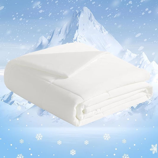 NTBAY Cooling Throw Blanket, Japanese Double-Sided Cold Tech Fabric Cooling Blanket for Dogs, Q-Max 0.43, 50x60 Inches, White