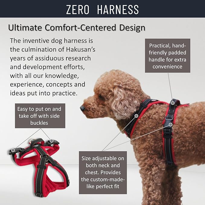 [白山:Hakusan] Zero Dog Harness Made by Japan, Safe - No chocking/Hard to Disconnect, Great fit - Easy Put on and Off/Adjustable, Reflector, XL - Large Dog, Two-Tone Orange×Yellow