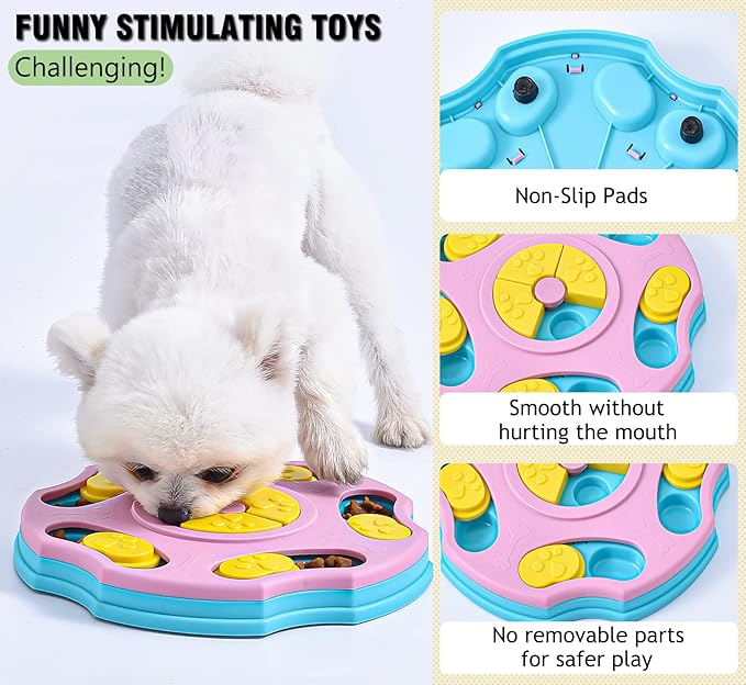 Interactive Puzzle Toy for Large, Medium, Small Smart Dogs - Enrichment and Mental Stimulation for Training - Treat Chew Gifts for Puppies & Cats
