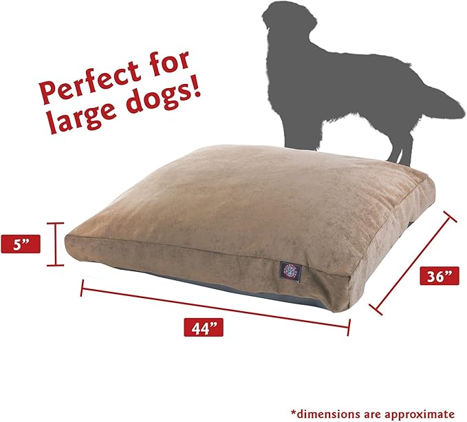 Majestic Pet Shredded Memory Foam Dog Bed Large with Removable Washable Cover – Rectangle Orthopedic Dog Bed–Durable Dog Crate Bed-Flat Dog Bed for Senior Dogs - (44x36) L - Villa - Pearl