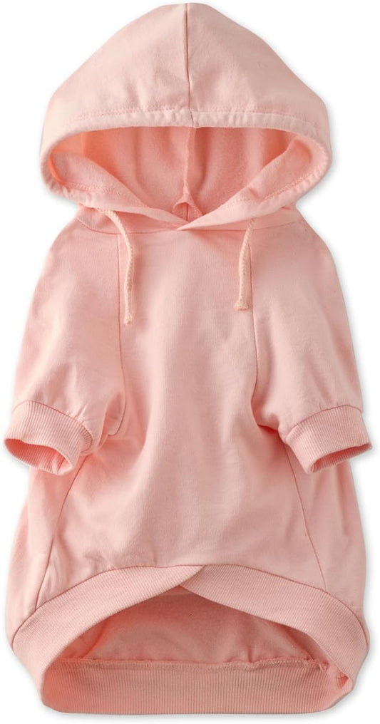100% Organic Cotton Rocky - The Comfy Dog Hoodie Pet Coat for Small, Medium and Large Dogs, Pink, XX-Small
