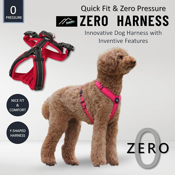[白山:Hakusan] Zero Dog Harness Made by Japan, Safe - No chocking/Hard to Disconnect, Great fit - Easy Put on and Off/Adjustable, Reflector, L - Large Dog, Two-Tone Orange×Yellow