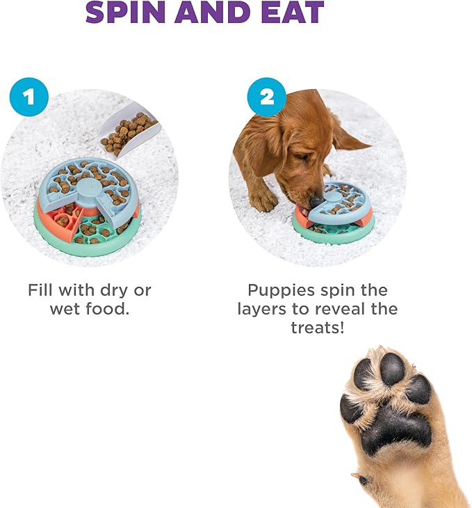 Outward Hound by Nina Ottosson Puppy Lickin' Layers Interactive Dog Puzzle Feeder, Level 2 Intermediate Enrichment Toy, Multicolored