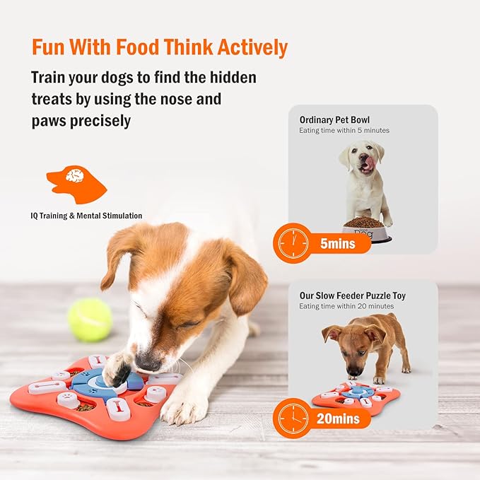 knitly Dog Puzzle Toys, Interactive Treat Puzzle for IQ Training and Mental Enrichment, Large Medium Small Dog Toys for Brain Stimulation, Best Dispensing Slow Feeder Gifts for Puppy