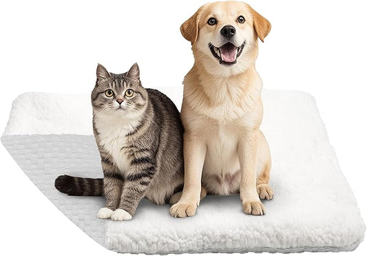PatiencET Dog Crate Pad, 18'' x 24" Reversible Dog Bed for Crate (Cool and Warm), Dog Crate Mat with Washable Removable Cover, Soft Kennel Pad for Small Medium Dogs, Dog Cooling Mat Heated Cat Dog Bed
