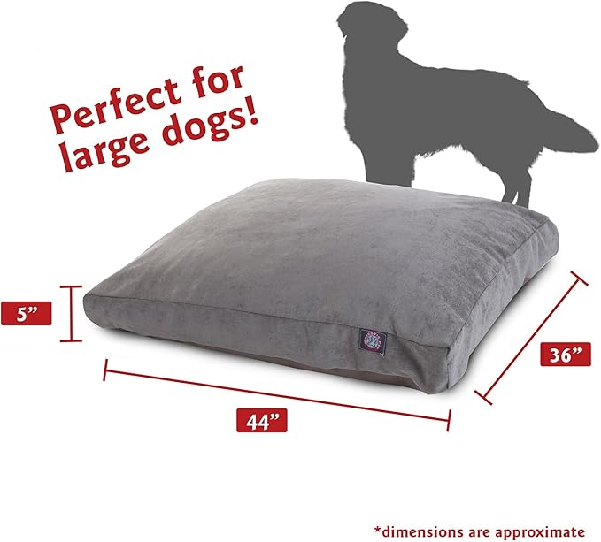 Majestic Pet Shredded Memory Foam Dog Bed Large with Removable Washable Cover – Rectangle Orthopedic Dog Bed–Durable Dog Crate Bed-Flat Dog Bed for Senior Dogs - (44x36) L - Villa - Vintage